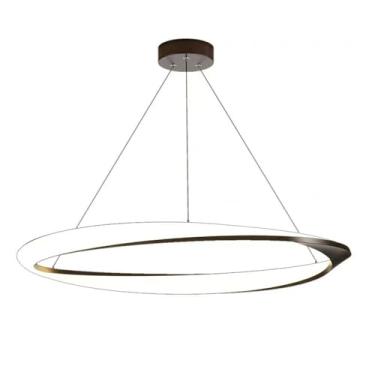 Imagem de Lustre moderno de LED com anel, luminária pendente regulável, luminária de teto redonda, iluminação nórdica para ilha de cozinha, lustres lineares para sala de jantar, quarto, sala de estar