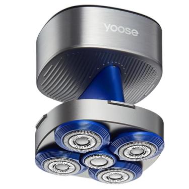 Imagem de yoose Barbeadores de cabeça para homens carecas, barbeador de cabeça portátil, tela de LED, à prova d'água IPX7, barbeadores calvos sem fio, recarregáveis USB-C, design ergonômico, tempo de execução