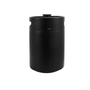 Imagem de Mini barril de cerveja prateado/preto, growler de cerveja de parede única, barril de cerveja artesanal de aço inoxidável 304, 2L/3,6L/5L(Black,5L)