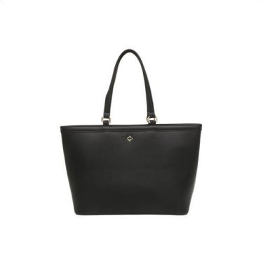 Imagem de Bolsa Sacola Shopper Logo Capodarte, Safiano preto, UN