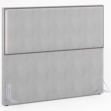 Imagem de Cabeceira Cama Box Casal Queen Com Tachas 160 cm Vicenza L02 Linho Cinza - Lyam Decor