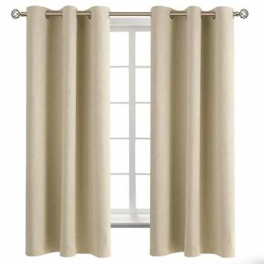 Imagem de Conjunto de cortinas BGment Beige Blackout 160x160cm com 2 painéis
