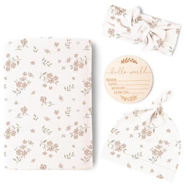 Imagem de Conjunto de cobertores Konssy Newborn Swaddle 76x76 cm para meninas