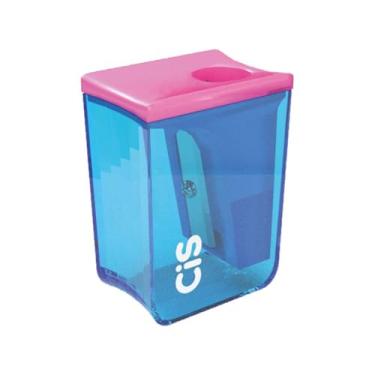 Imagem de Apontador Escolar CIS 320 Neon - Rosa, Azul, Roxo e Laranja - Blister com 4 unidades