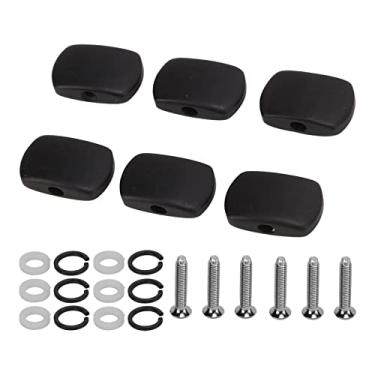 Imagem de RiToEasysports Afinação de Guitarra de - Botões Peg Botão de Cabeça da Máquina de Afinador de Metal de ébano para Eletrogitars, Inodoro e Durável, Fácil de Usar, Conjunto de 6 Peças (retângulo