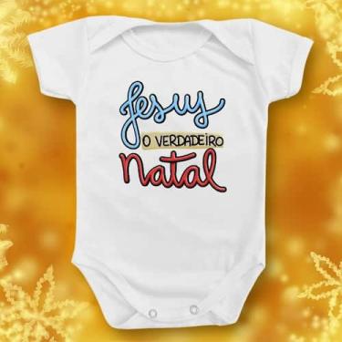 Imagem de Body Para Bebê De Natal Jesus Menino Menina Festa Estrela - Borizinho 