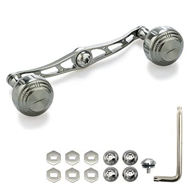 Imagem de HEIGHTEN Carretel de pesca de 130 mm para Shimano Daiwa Abu Garcia Penn Kastking Lew's Baitcasting Reel Power Crank Acessório (prata) (0060)