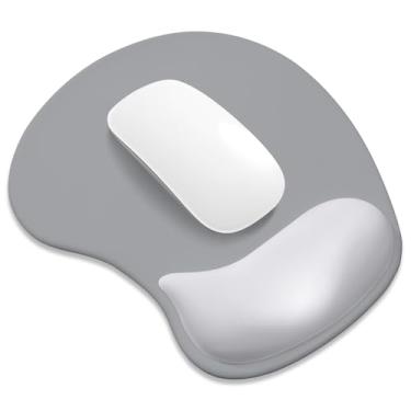 Imagem de ITNRSIIET Mouse pad ergonômico, descanso de pulso de gel acolchoado, base antiderrapante, superfície lisa, compatível com todos os ratos para escritório e jogos, acessório de mesa, 24 x 21 cm