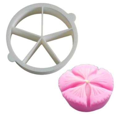 Imagem de YJIUYUANQ (Diâmetro 6 cm/5 grades) Japão Wagashi Tools Lazy Man's Artifact Wagazu Tang Guozi Circular Bisecting Positioner Cortador de plástico para modelagem de linha de separação