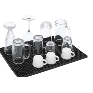 Imagem de Tapete Escorredor de Louça em Silicone 45x30cm Antiderrapante Dobrável e Resistente ao Calor Ideal para Cozinha Copos e Utensílios