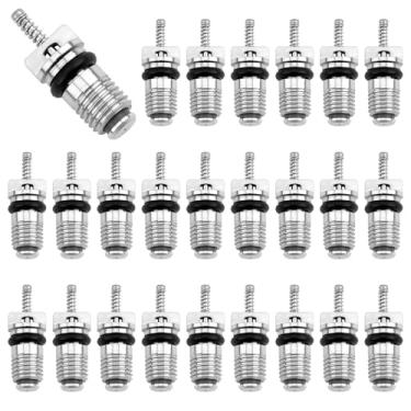 Imagem de Substituição de núcleo de válvula Schrader de 25 peças para MT0059 59347 15-75234, encaixe de núcleo de válvula Schrader A/C de alto fluxo estilo JRA para sistemas 134A e R12