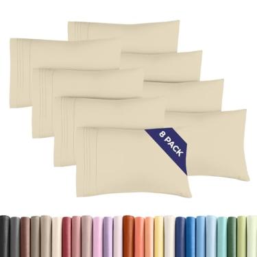 Imagem de Conjunto de 8 fronhas Queen – Capas de almofada ultra macias de qualidade hoteleira – Confortável e não amassa – Resistente a encolhimento, manchas e desbotamento – Fácil de cuidar, laváveis na