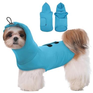 Imagem de Colete pequeno para ansiedade com capuz leve, respirável e calmante para nova ocasião, tempestade, viagem, capuz calmante bichon envolve orelhas, respirável, aconchegante, azul