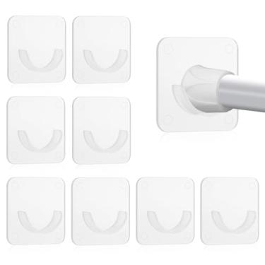 Imagem de Generic Suporte de haste de tensão para varão de cortina de chuveiro para suporte de haste de chuveiro adesivo de parede (8)