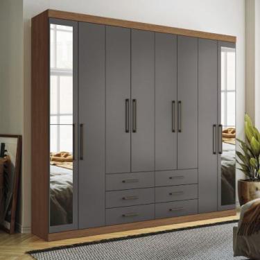 Imagem de Guarda Roupa Casal com Espelho 8 Portas 6 Gavetas Master Santos Andirá