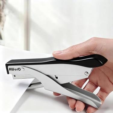 Imagem de Grampeador de alicate resistente, estrutura de aço, capacidade para 10 folhas, preto