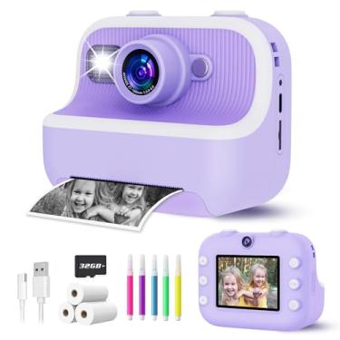 Imagem de TKECWOB Instant Print Camera for Kids, Christmas Birthday Gifts for Girls Boys, Kids Camera Instant Print with Dual Camera 1080P Digital Camera Toys for 4 5 6 7 8 9 10 Year Old Girl with 3