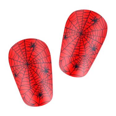 Imagem de 2 mini caneleiras de futebol de aranha, 8,15 x 4,9 cm, extra pequenas, caneleiras de futebol, minúsculas, equipamentos de proteção de teia de aranha, suprimentos esportivos em miniatura para