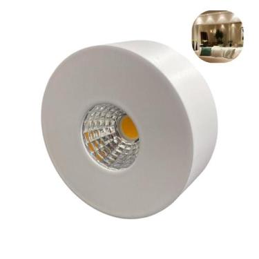 Imagem de Kit 5 Mini Spot Sobrepor Led 5w 3000k Quadrado Pto / Bco Bvt - Embu Le