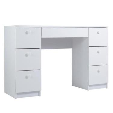 Imagem de Penteadeira Escrivaninha 7 Gavetas 118 Cm Pe100 Branco Dtall - MILANI 