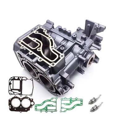 Imagem de 6B4-15100-00-1S Cárter Assy com junta para motor de popa Yamaha 2T 9.9HP 15HP Novo modelo 15D 9.9D Enduro Series 6B4-15100