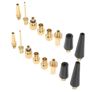 Imagem de Kit adaptador de bomba de ar de cabeça preta, plástico ABS e metal para bicicletas, bolas esportivas e infláveis