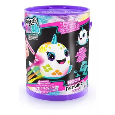 Imagem de Airbrush Plush Pelúcia Na Lata Neon Animais - Fun F1670 - Fun - Divirt