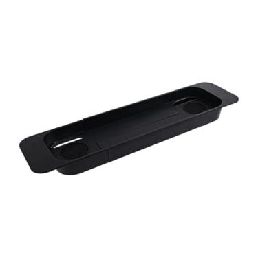 Imagem de Baoblaze Bandeja organizadora para banheira, telescópica, expansível, com escorredor, para toalhas, vinho, agenda telefônica e itens de casamento, Preto