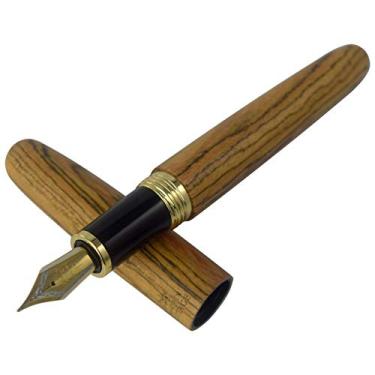 Imagem de Caneta-tinteiro de madeira Jinhao Heritage 9056, canetas naturais antigas, ponta fina com conversor de tinta recarregável, conjunto feito à mão