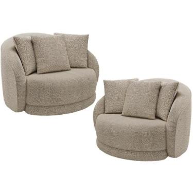 Imagem de Kit 02 Poltronas Decorativa Para Sala De Estar Base Giratória Witta M0