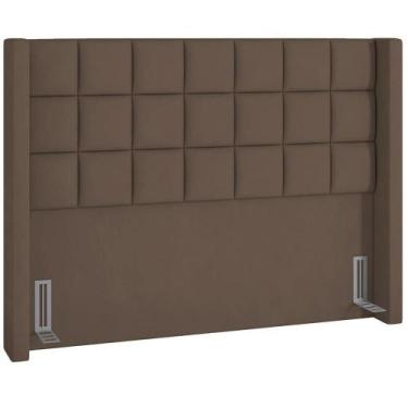 Imagem de Cabeceira Cama Box Casal 140 Cm P05 Paris Veludo Marrom - LYAM DECOR