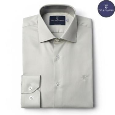 Imagem de Camisa Social Masculina Cáqui de Fibra de Bambu - Conforto, Estilo e S
