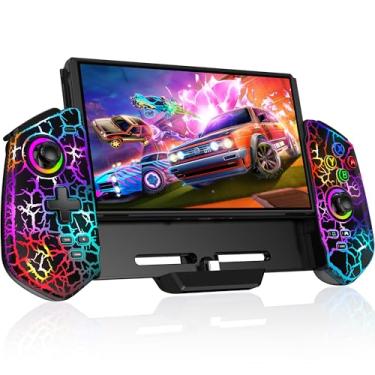 Imagem de Switch Controllers, One-Piece Joypad Controller for Nintendo Switch/OLED, Handheld Mode Switch Pro Controller with Hall Joystick, Full-Size Wired Switch Remote Replacement with Turbo/4 Game Slot/Dual