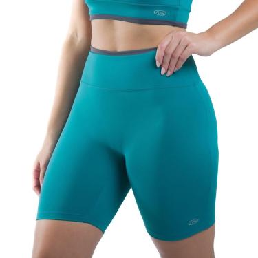 Imagem de Shorts Feminino My Fitness Básico Petroleo/Grey | Marcio May Sports-Feminino