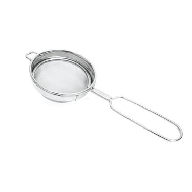 Imagem de Coador de malha fina de aço inoxidável com alça - peneira de cozinha multiuso para chá, café, farinha, arroz, leguminosas e culinária - Escumadeira de filtro durável à prova de ferrugem para casa