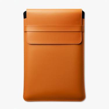 Imagem de Capa Premium Para Notebook em Couro Sintético, Caramelo, Compatível com Notebooks, IPads e Tablets de 13, 15 e 17 Polegadas, Design Elegante com Bolso Frontal - KDEZ STORE (13 polegadas)