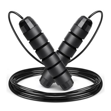 Imagem de Corda de pular ajustável, corda de pular com rolamentos de esferas, com alças de espuma para fitness, exercícios domésticos e corpo fino, para homens e mulheres