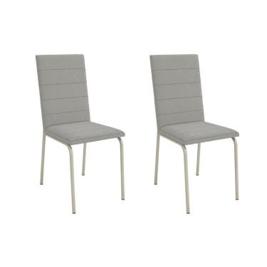 Imagem de Cadeira De Cozinha Amsterdã 2c091 Aço Kit 2 Un Niquel-boucle Cinza - Kappesberg
