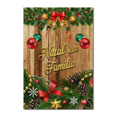 Imagem de Painel de Festa Retangular 1,50x2,20m - Painel de Tecido para Estrutura com Vara, Temático para Festa de Aniversário, Natal e Comemorações(Feliz Natal 4)