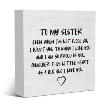 Imagem de Presentes de amizade para mulheres, melhor amiga, aniversário, Natal, irmãs, presentes, placa de madeira rústica, decoração de mesa, acessórios de mesa de escritório, prateleira de mesa, casa, quinta