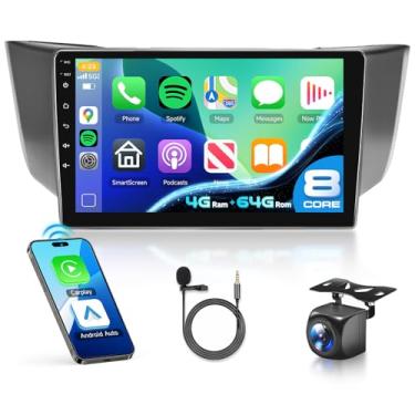 Imagem de Rádio 8Core 4G + 64G para Lexus RX300 RX350 RX330 RX400H 2004-2009 (atualização online-OTA) Estéreo para carro 5/6 GHz Android 13 WiFi GPS 22.9 cm IPS Touchscreen Carplay/Android Auto Camera