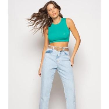 Imagem de Cropped Salvatore Fashion Regata Recorte Malha Feminino-Feminino