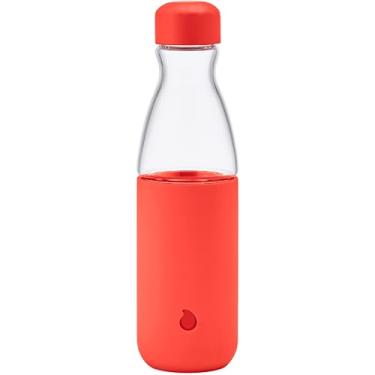 Imagem de S'well Garrafa de água original de vidro, 510 g, coral radiante, vidro resistente à quebra com manga protetora de silicone, livre de BPA, zero plástico, à prova de vazamento