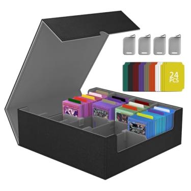 Imagem de JWPEHOE Trading Card Storage Box, 3200+ MTG Deck Box, 4-Row Portable commander deck box for MTG/TCG/Magic Cards and Sports Cards Gifts for Card Collector,Gifts for Card Collector