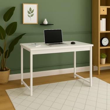 Imagem de Mesa Escrivaninha para Estudo e Notebook - Estilo Industrial, Compacta e Funcional(Branco)