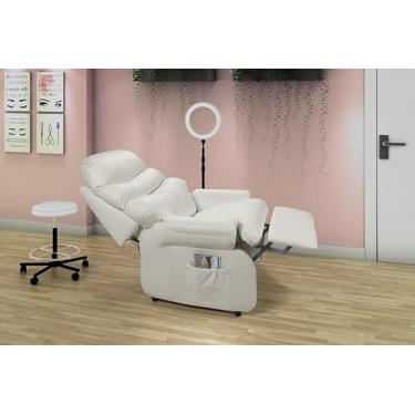 Imagem de Poltrona Manual Reclinável para Alongamento de Cílios Barão Corino Gelo