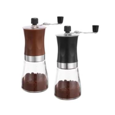 Imagem de Moedor de Café Manual com Manivela em Vidro e Aço Inox Lâmina de Cerâmica Ajustável para Café Fresco e Gourmet