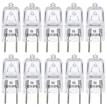 Imagem de [Pacote com 10] Simba Lighting Lâmpadas de halogêneo 20 Watt 120 Volts Base G8 Bi-Pin Mais Curtas 1-3/20.3 cm (3.5 cm) Comprimento 120V 20W T4 Lâmpada JCD Branco Suave
