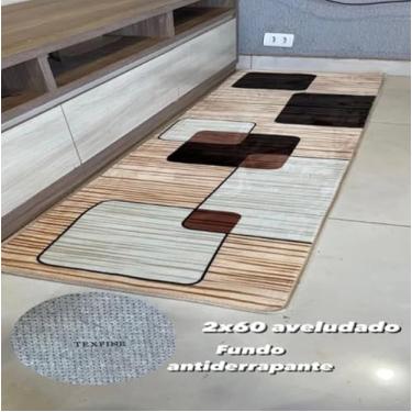 Imagem de Tapete Indiano 240- Aveludado, Passadeira para Quarto, Tons Terrosos, 200 x 60 cm