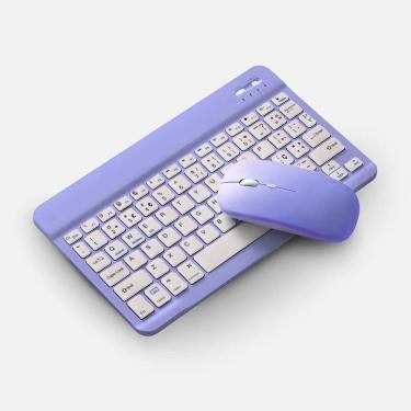 Imagem de Teclado Sem Fio Bluetooth Recarregável Com Mouse - ROXO